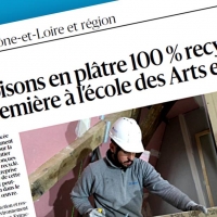 Revue de presse :  Des cloisons en plâtre 100 % recyclé, une première à l'école des Arts et Métiers